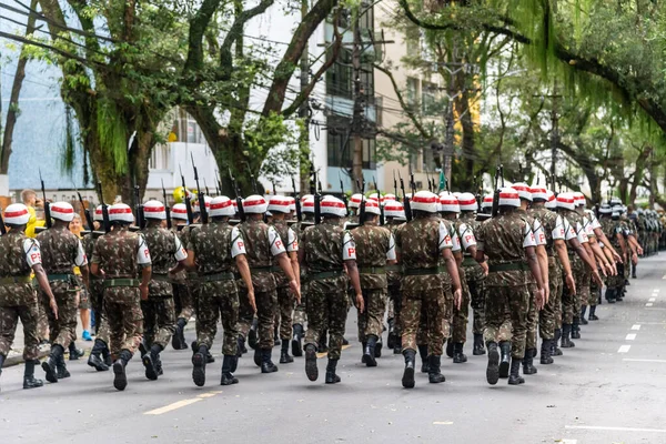 Salvador Bahia Brazil September 2022 Soldiers Brazilian Army Parading Independence — Zdjęcie stockowe