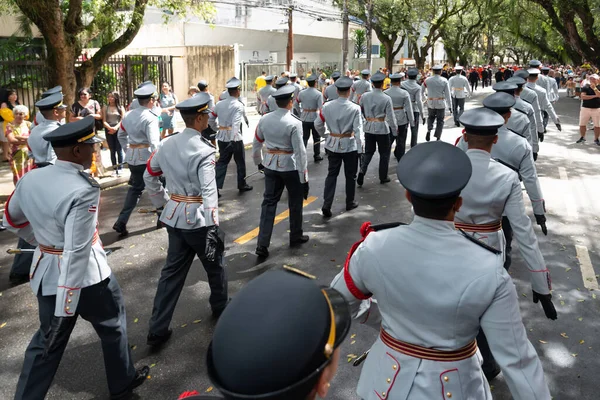 Salvador Bahia Brazil September 2022 Soldiers Bahia Military Police Parading — Φωτογραφία Αρχείου