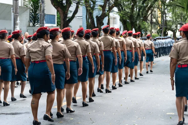 Salvador Bahia Brazil September 2022 Female Soldiers Bahia Military Police — Stockfoto