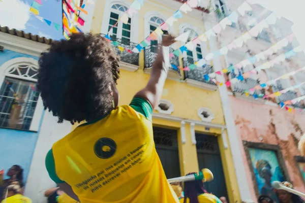 Salvador Bahia Brazil June 2018 Dida Band Members Play Percussion — Stok fotoğraf