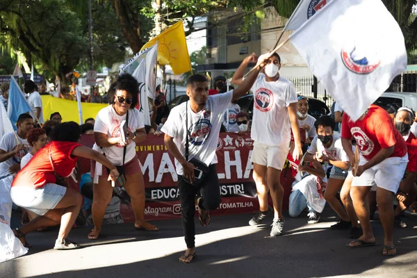 Salvador Bahia Brazil April 2022 Young People Protesting Far Right — Stock Photo, Image