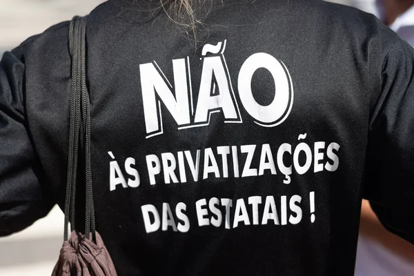 브라질 살바도르 2021 살바도르 시에서 셔츠를 정부에 항의하는 사람들 — 스톡 사진