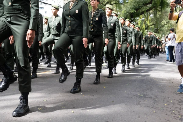Salvador Bahia Brazil September 2022 Women Soldiers Brazilian Army Parading — Fotografia de Stock