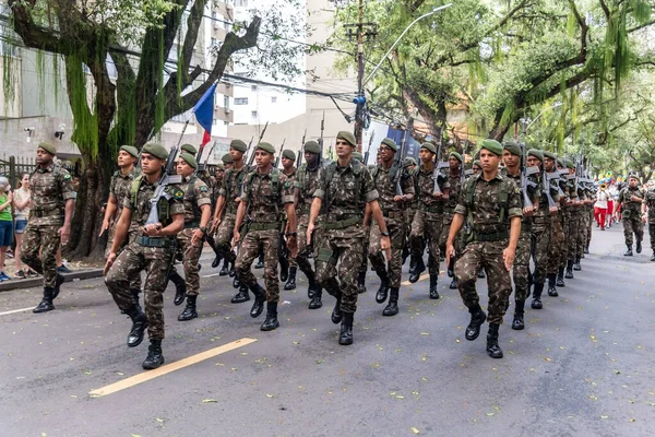Salvador Bahia Brazil September 2022 Soldiers Brazilian Army Parading Independence — Fotografia de Stock