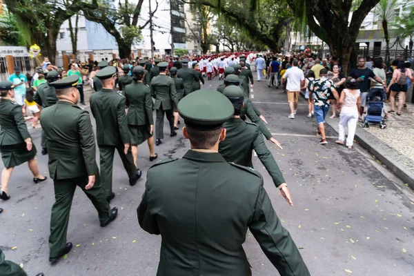 Salvador Bahia Brazil September 2022 Brazilian Army Officers Parading Independence — стоковое фото