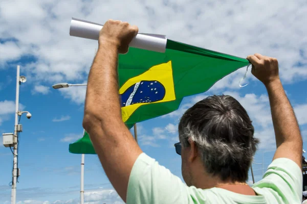 Salvador Bahia Brasilien März 2016 Brasilianer Protestieren Farol Barra Gegen — Stockfoto