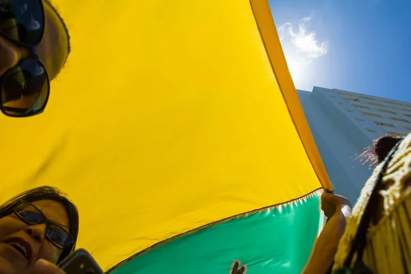 Salvador Bahia Brasil Março 2016 Brasileiros Protestando Contra Governo Presidente — Fotografia de Stock