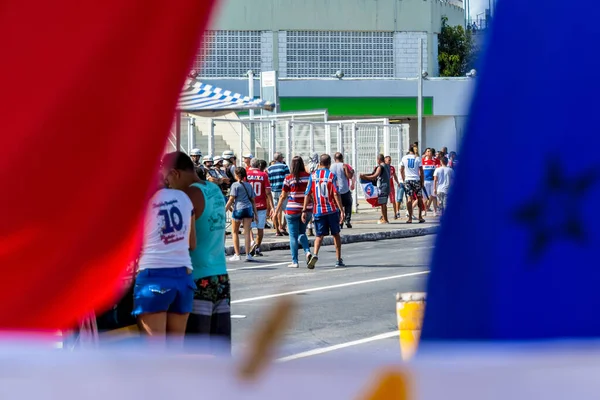 サルバドール バヒア ブラジル 2018年4月1日 Esporte Clubeバヒアのファンは フォンテ ノヴァ アリーナでの試合前に見られます サルバドール — ストック写真