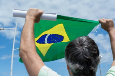 Salvador, Bahia, Brezilya - 13 Mart 2016: Brezilya Cumhurbaşkanı Dilma Rousseff hükümetini protesto eden Brezilyalılar.