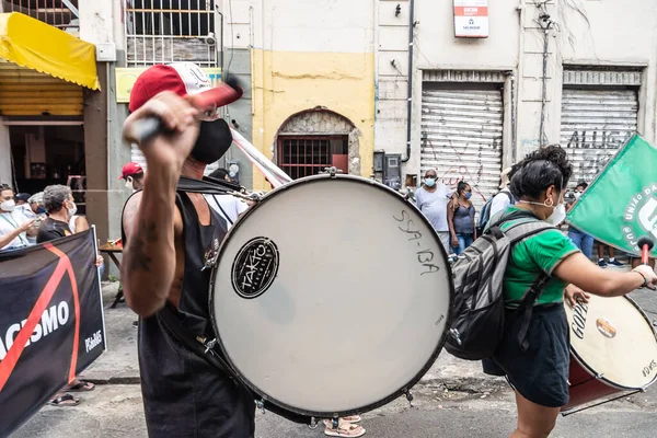 Salvador Bahia Brasil Novembro 2021 Músicos Brasileiros Protestam Tocando Instrumentos — Fotografia de Stock