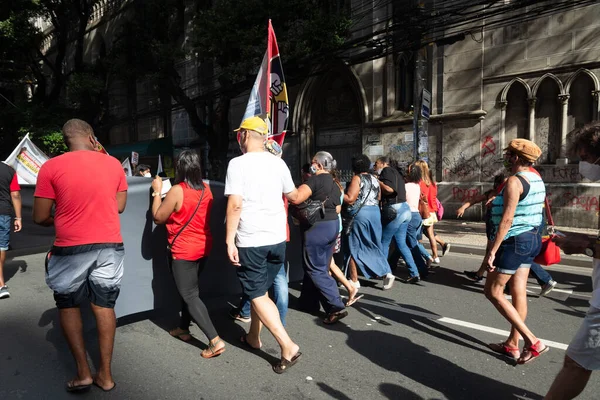 Salvador Bahia Brasil Noviembre 2021 Los Brasileños Protestan Contra Gobierno — Foto de Stock