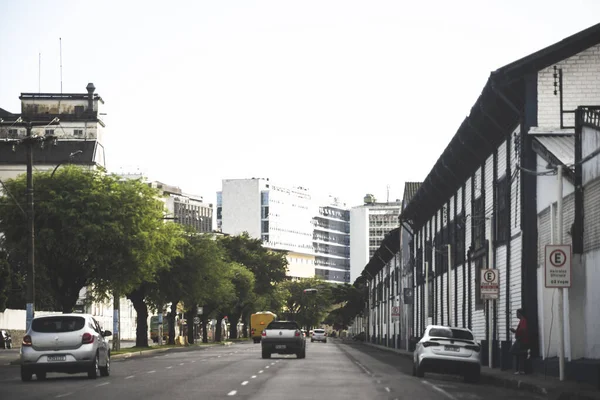 Salvador Bahia Brasil Dezembro 2021 Rua Movimentada Com Trânsito Distrito — Fotografia de Stock