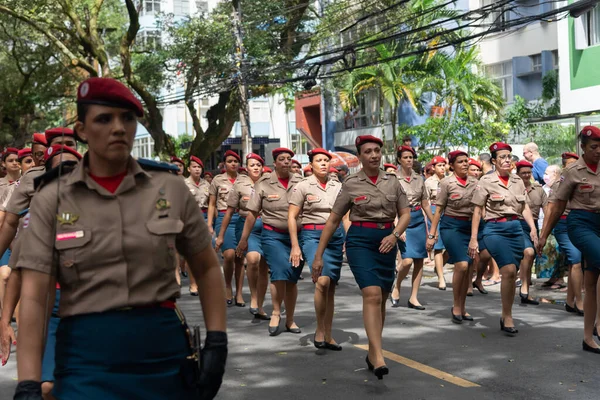Salvador Bahia Brazil September 2022 Female Soldiers Bahia Military Police — Zdjęcie stockowe