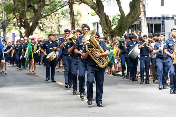 Salvador Bahía Brasil Septiembre 2022 Soldados Músicos Guardia Municipal Participan —  Fotos de Stock