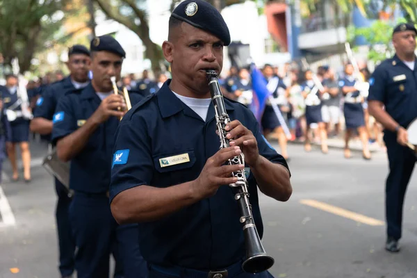 Salvador Bahía Brasil Septiembre 2022 Soldados Músicos Guardia Municipal Participan —  Fotos de Stock