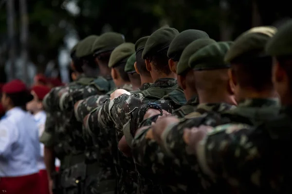 Salvador Bahia Brazil September 2016 Brazilian Army Soldiers Military Parade — Zdjęcie stockowe
