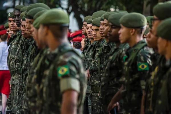 Salvador Bahia Brazil September 2016 Brazilian Army Soldiers Military Parade — Photo
