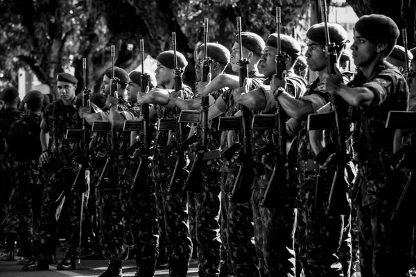 Salvador Bahia Brazil September 2016 Brazilian Army Soldiers Military Parade — Fotografia de Stock