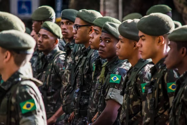 Salvador Bahia Brazil September 2016 Brazilian Army Soldiers Military Parade — Stok Foto