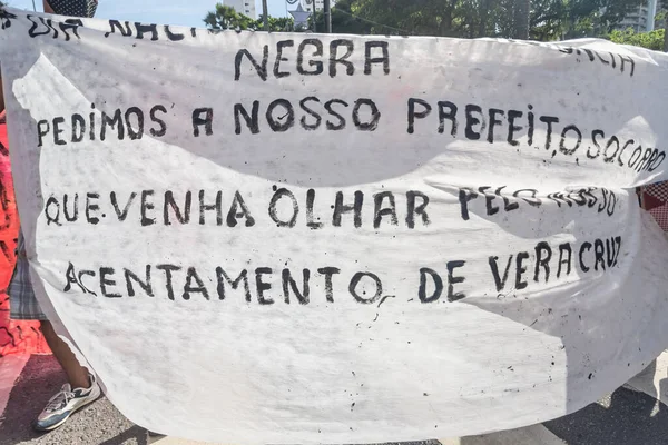 Salvador Bahia Brazílie Listopadu 2021 Brazilci Protestují Transparenty Plakáty Slovy — Stock fotografie