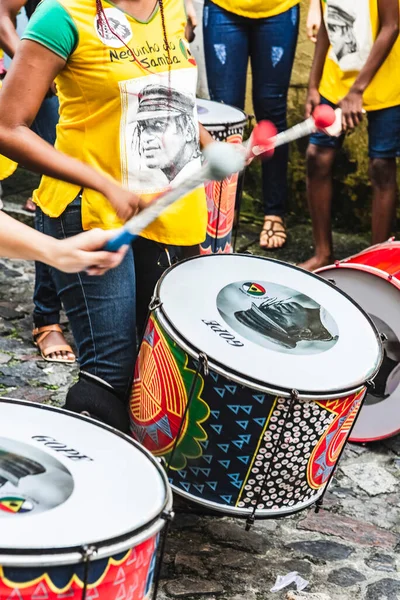 Salvador Bahia Brasil Junho 2018 Membros Banda Percussão Dida São — Fotografia de Stock