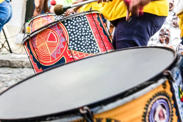 Salvador Bahia Brazylia Czerwca 2018 Członkowie Zespołu Perkusyjnego Dida Widziani — Zdjęcie stockowe