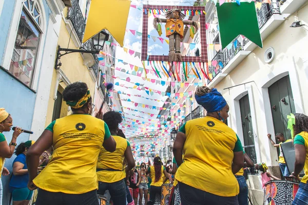 Salvador Bahia Brezilya Haziran 2018 Perküsyon Grubu Dida Pelourinho Sahne — Stok fotoğraf