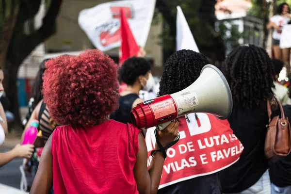 Salvador Bahia Brasilien April 2022 Brasilianer Protestieren Gegen Den Rechtsextremen — Stockfoto