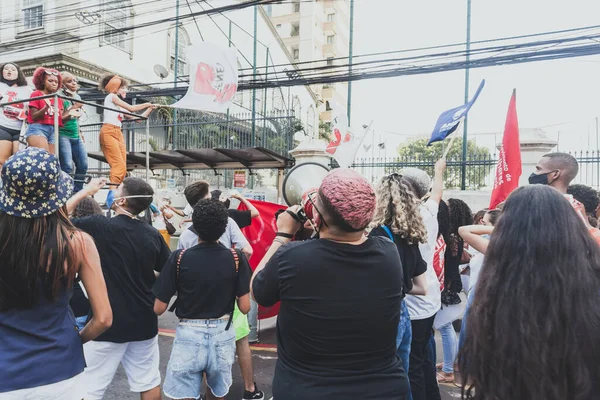 Salvador Bahia Brasil Abril 2022 Brasileiros Protestando Contra Candidato Presidencial — Fotografia de Stock