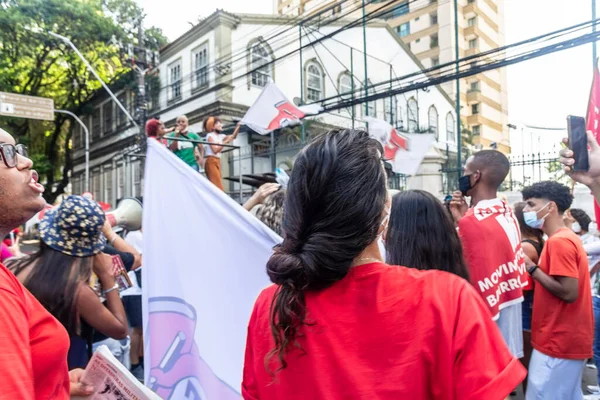 Salvador Bahia Brasil Abril 2022 Brasileiros Protestando Contra Candidato Presidencial — Fotografia de Stock
