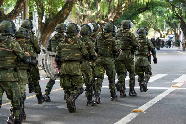 Salvador Bahia Brazil September 2016 Brazilian Army Soldiers Military Parade — Foto Stock