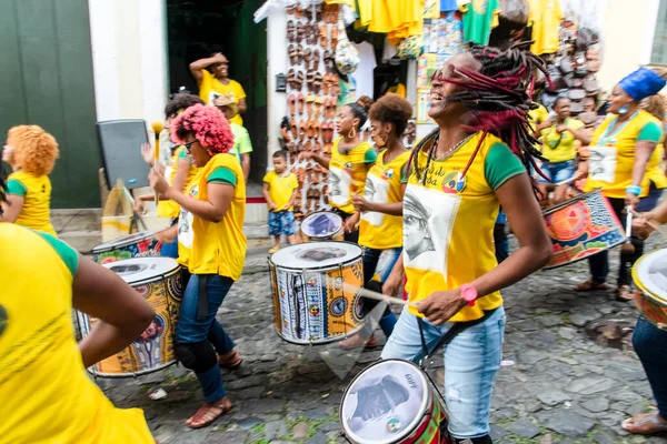 Salvador Bahia Brazylia Czerwca 2018 Członkowie Zespołu Perkusyjnego Dida Widziani — Zdjęcie stockowe