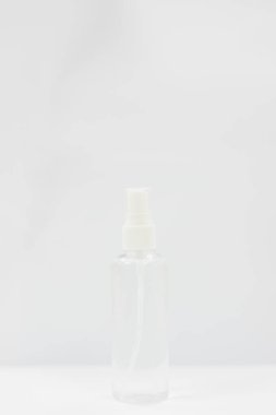 Bottle of hand washing alcohol on a white background