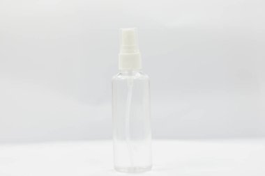 Bottle of hand washing alcohol on a white background