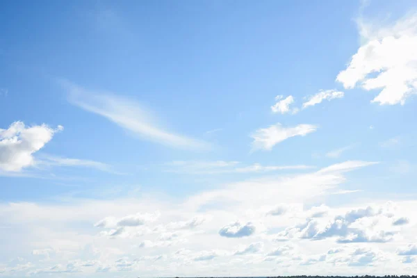 A blue sky with a white cloud at noon has a place for text.