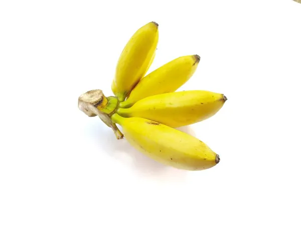 Grappe Bananes Isolée Une Main Bananes Été Coupée Depuis Plusieurs — Photo