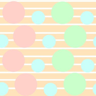 Çember ve çizgi, Polka Nokta Deseni, Kusursuz Pastel Arkaplan.