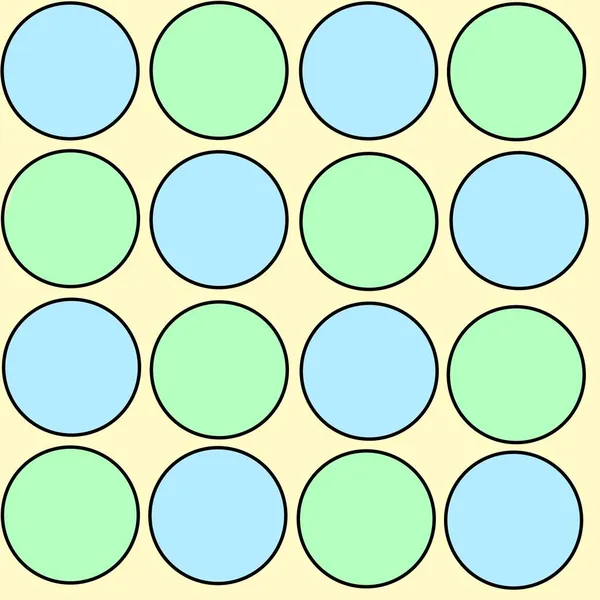 Blå Och Grön Pastell Dot Cirkel Gul Bakgrund — Stockfoto