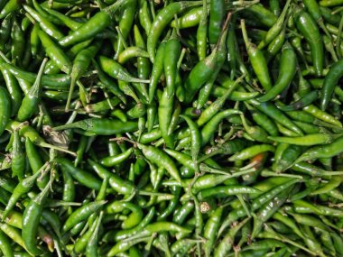 Kırmızı sıcak yeşil biber desenli arka plan. Kapatın. Kırmızı kırmızı kırmızı biber arkaplanı.