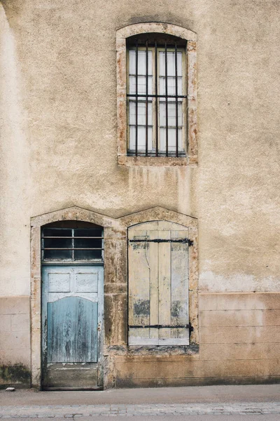 Scenic View Old Door Old Window Scenic View Abandoned Closed — стоковое фото