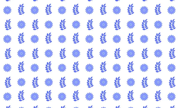 Motivo Floreale Blu Bianco — Vettoriale Stock