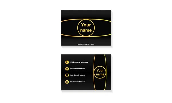 Simple minimalist black business card with yellow lines design Vector