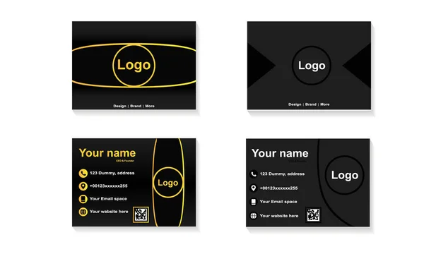 Beautiful black gold business card template Vector. Simple modern business card template