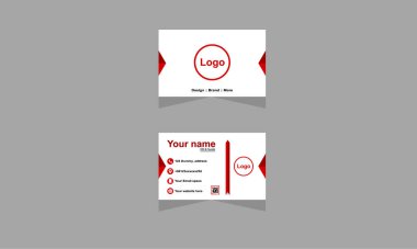 Vektör soyut Temiz ve basit iş kartı şablonu, modern yatay isim kartı, Düz Stil Vektör İllüstrasyonu. Kırtasiye tasarımı ve kartviziti, yaratıcı ve profesyonel kartvizit.