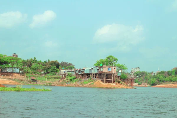 Local Stilt Houses Built Kaptai Lake Rangamati Bangladesh — 스톡 사진