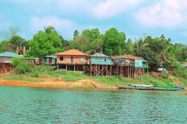 Case Stilt Locale Construite Lacul Kaptai Rangamati Bangladesh — Fotografie, imagine de stoc