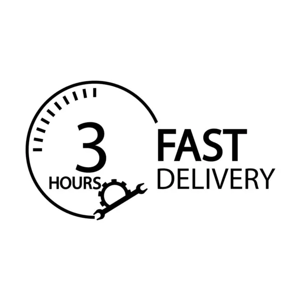 Hızlı teslimat. Üç saat işareti.
