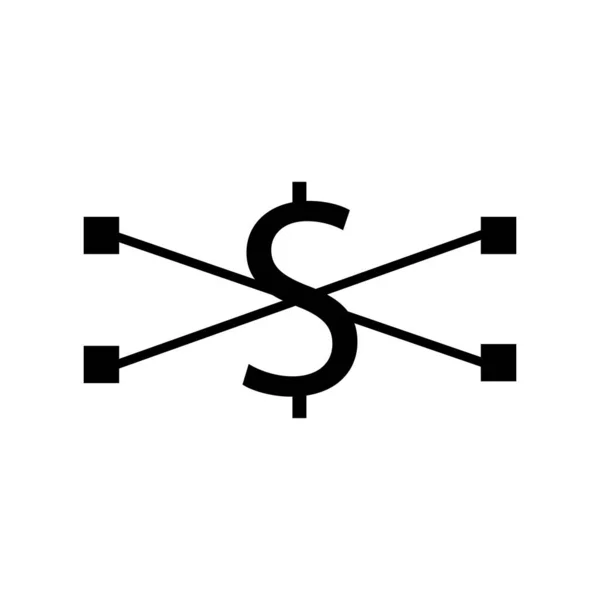 Знак Доллара Значок Паутины — стоковый вектор