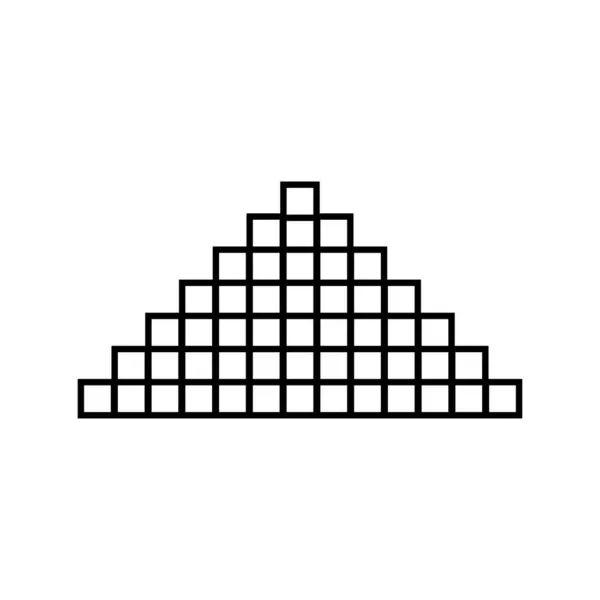 Piramide Piccoli Quadrati Segno — Vettoriale Stock