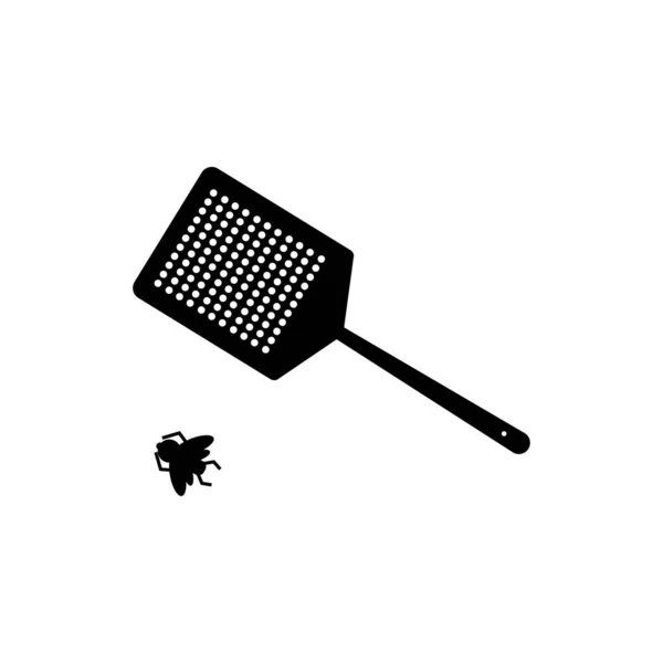 Fly Swatter Και Εικονίδιο Μύγα Έλεγχος Παρασίτων — Διανυσματικό Αρχείο